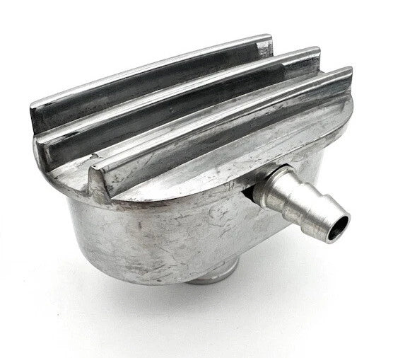 Polished Oval Finned Aluminum Valve Cover Breather PCV for 1in Grommet (—)