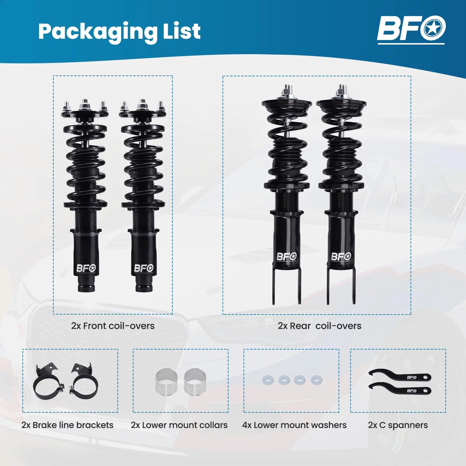 Coilover Suspension Kits for Honda Civic (1992-1995) Adjustable Height