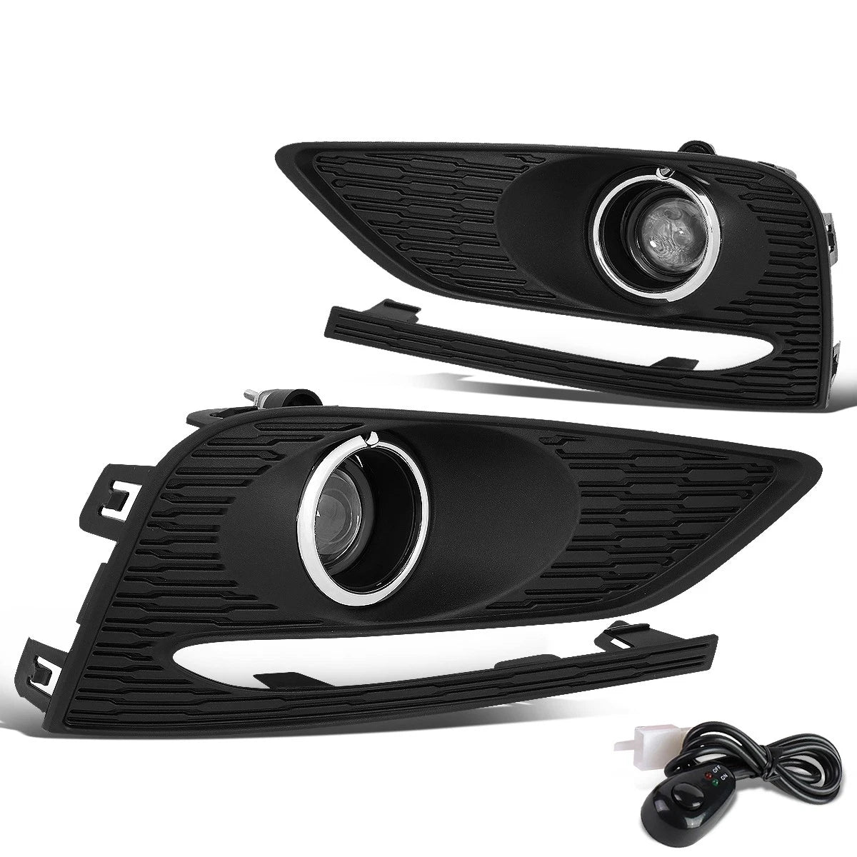 Pair Projector Fog Lights with Bezel Cover & Switch for Chevy Cruze (2016–2018)