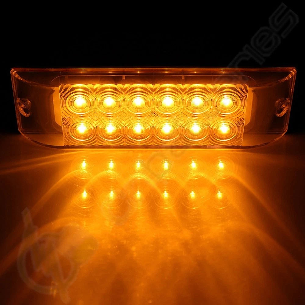2X 8 Inch Amber LED Side Turn Tail Lights for Pickup Truck Lorry Boat