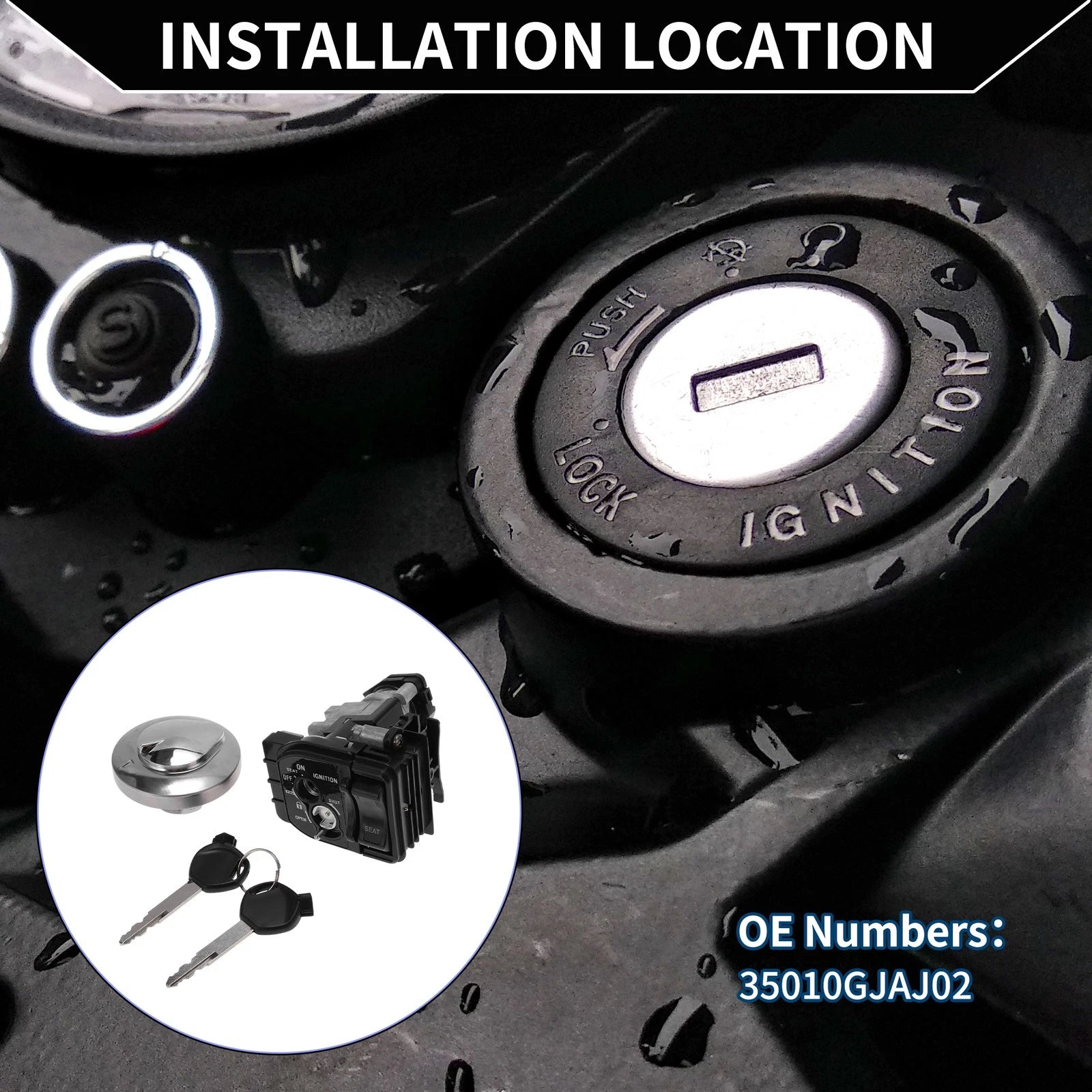 Ignition Key Switch No. 35010GJAJ02 for Honda NCW50 (2016–2024)