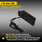 Set of 2 Amber LED Strobe Beacon Warning Lights for Car Truck