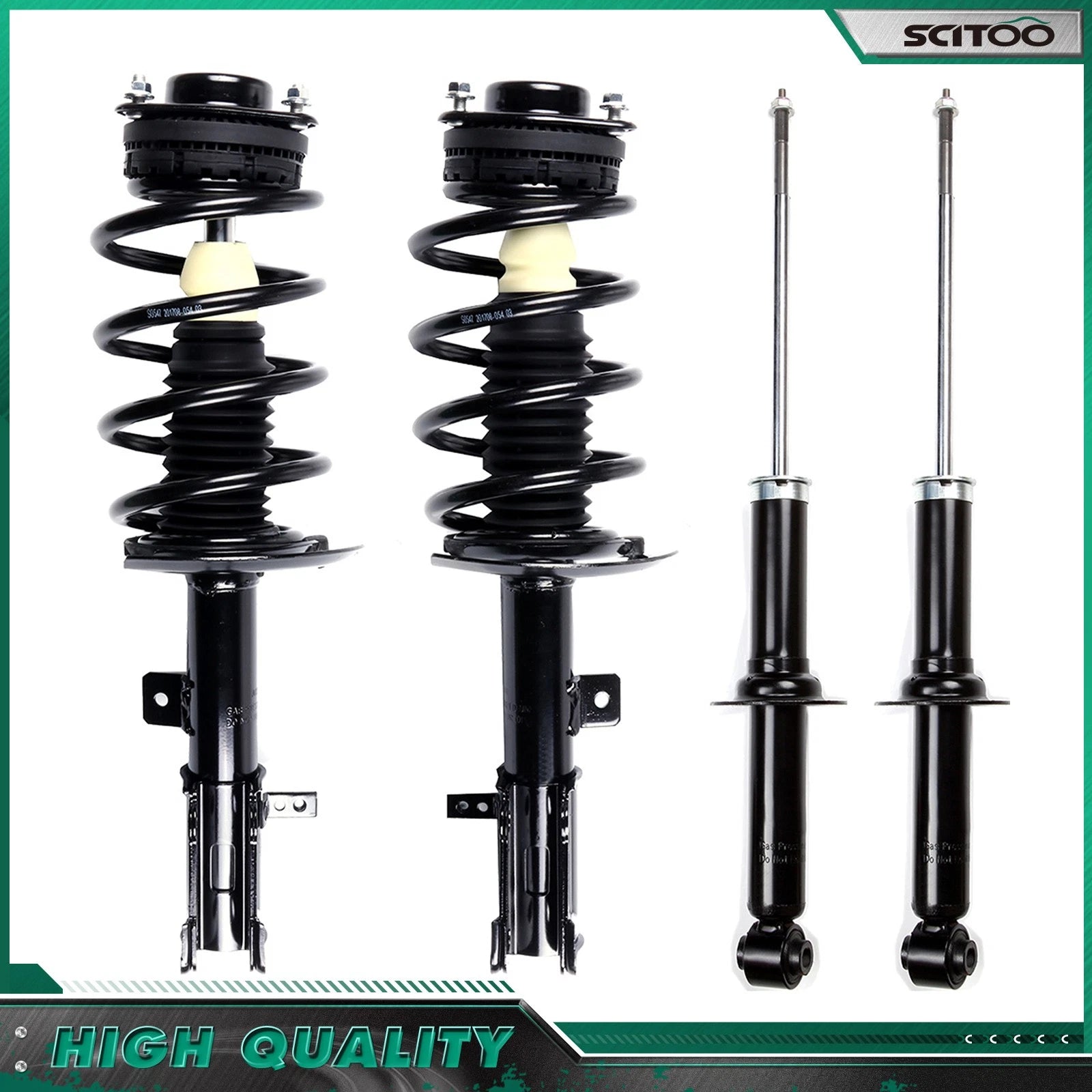 Front Struts & Rear Shocks w/ Springs for Dodge Avenger (2008–2014)