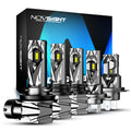 Set of 4 H4 H7 H11 9005 9006 LED Headlight Bulbs 6500K High-Low Beam