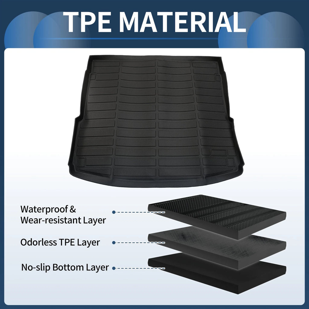 Trunk Mat for Audi Q5 SQ5 (2018–2025) TPE Cargo Liner Replacement Black