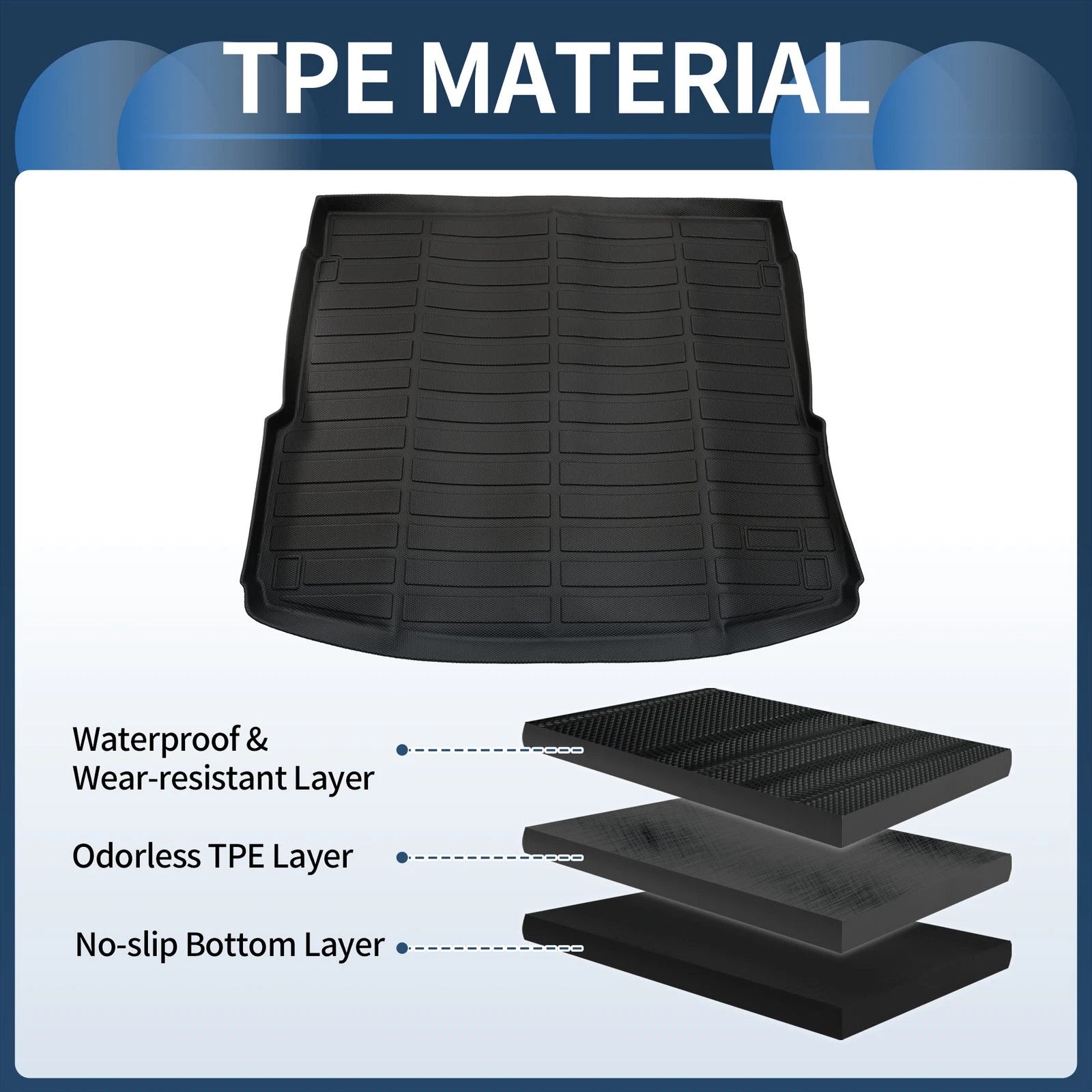 Trunk Mat for Audi Q5 SQ5 (2018–2025) TPE Cargo Liner Replacement Black