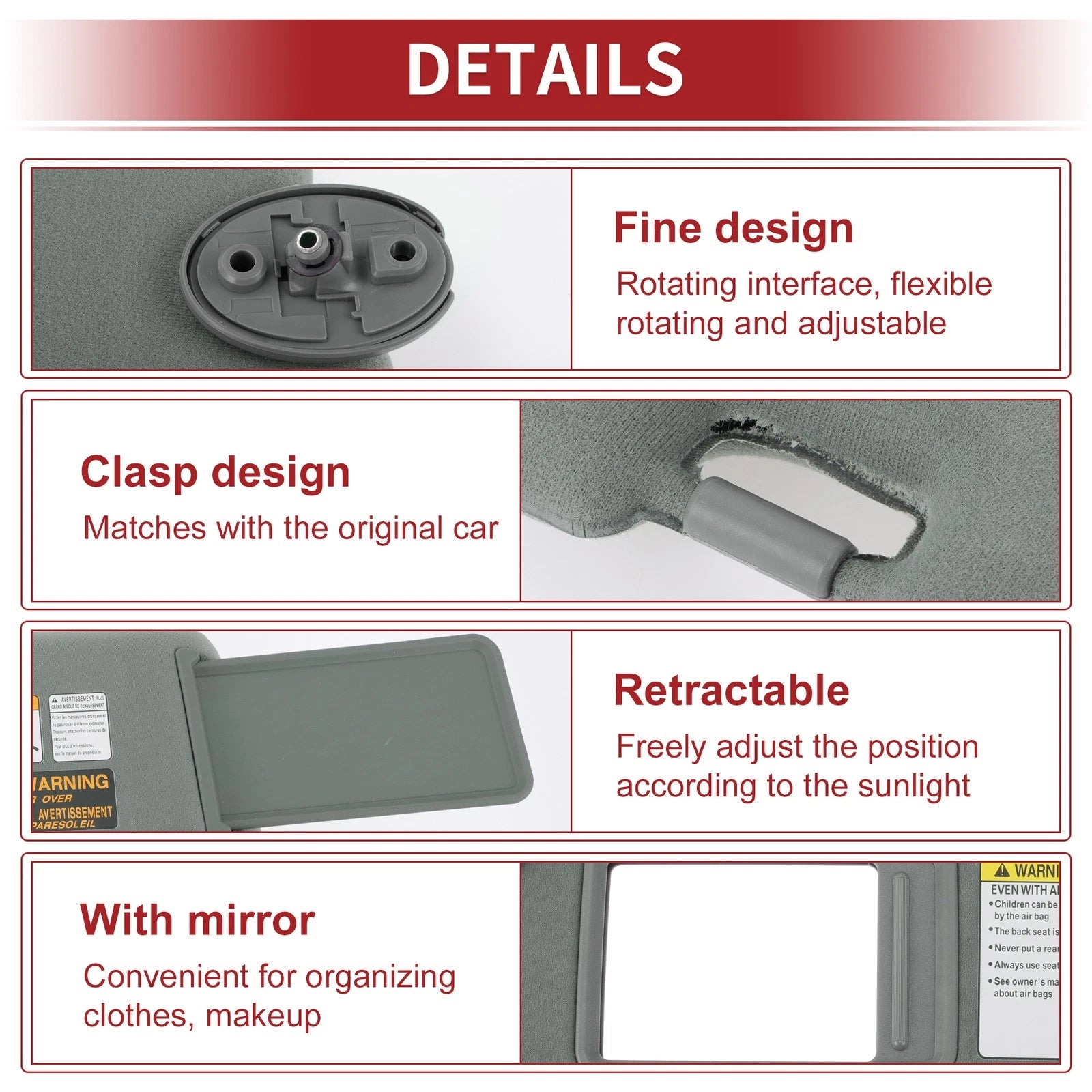 Left Sun Visor for Toyota Tacoma (2005–2011) with Mirror No. 74320-35C10-B0
