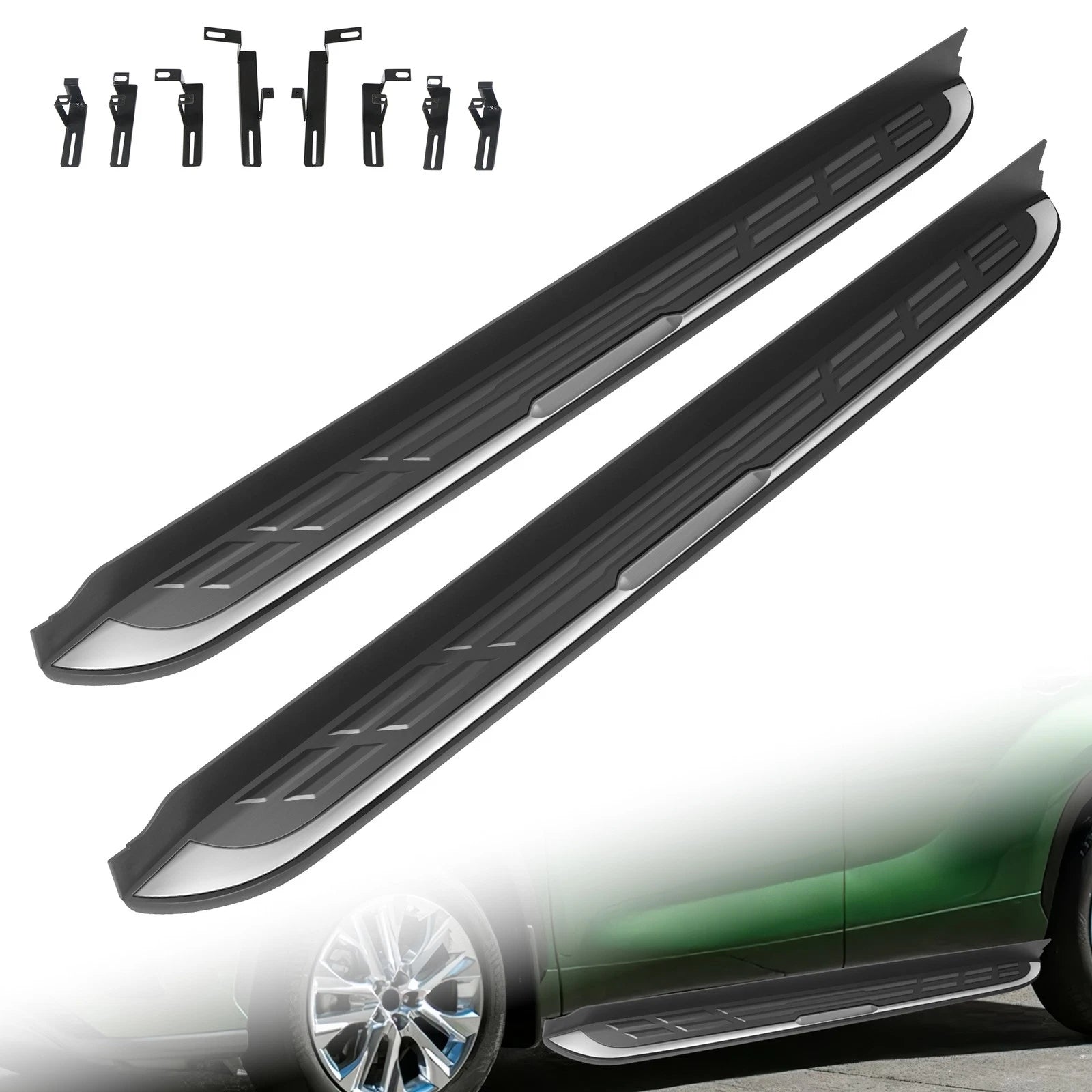 Set of 2 Silver Running Boards for Toyota Highlander (2022–2024)