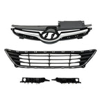 Set of 2 Front Upper Lower Grilles & Bumper Brackets for Hyundai Elantra (2014–2016)