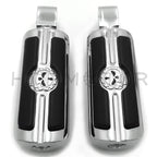 Chrome Gear Skull Footpegs for Yamaha Raider VMAX (2008–2017)