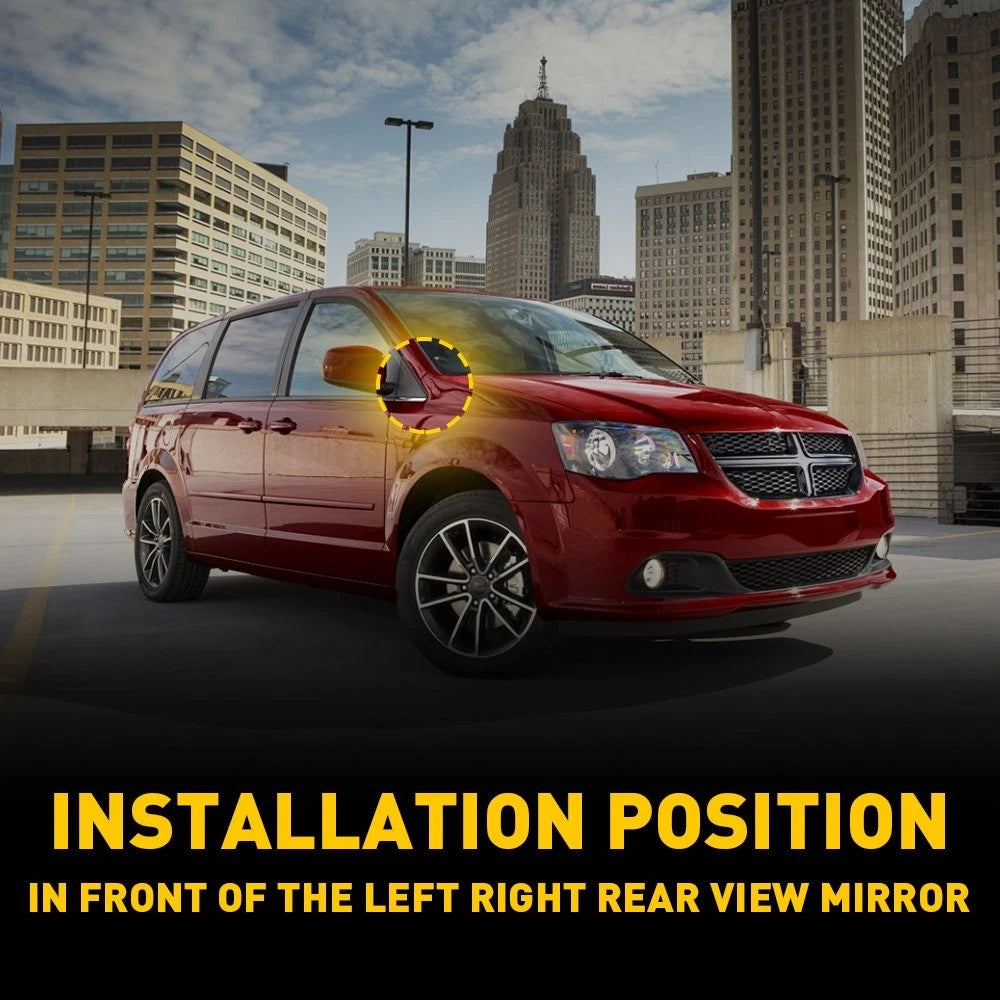 Left & Right Mirror Flag Applique for Chrysler Town & Country Dodge Grand Caravan