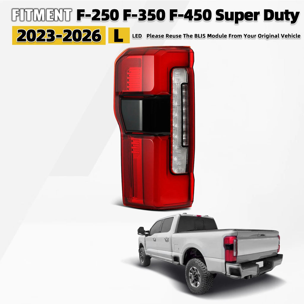 LED Tail Light for Ford F-250 F-350 F-450 Super Duty (2023–2026) W/BLIS Left Driver