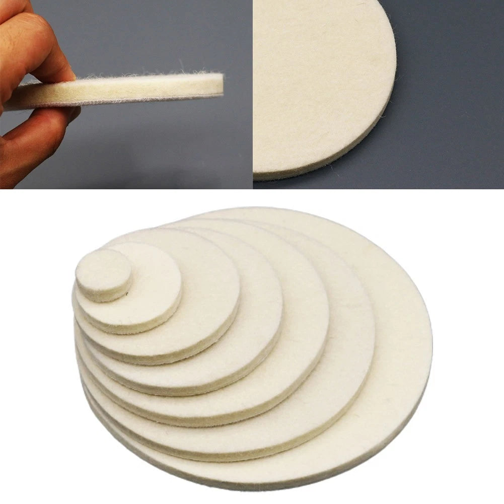 Wool Felt Polishing Pad Wheel for Car Glass Stainless Steel (1pc)