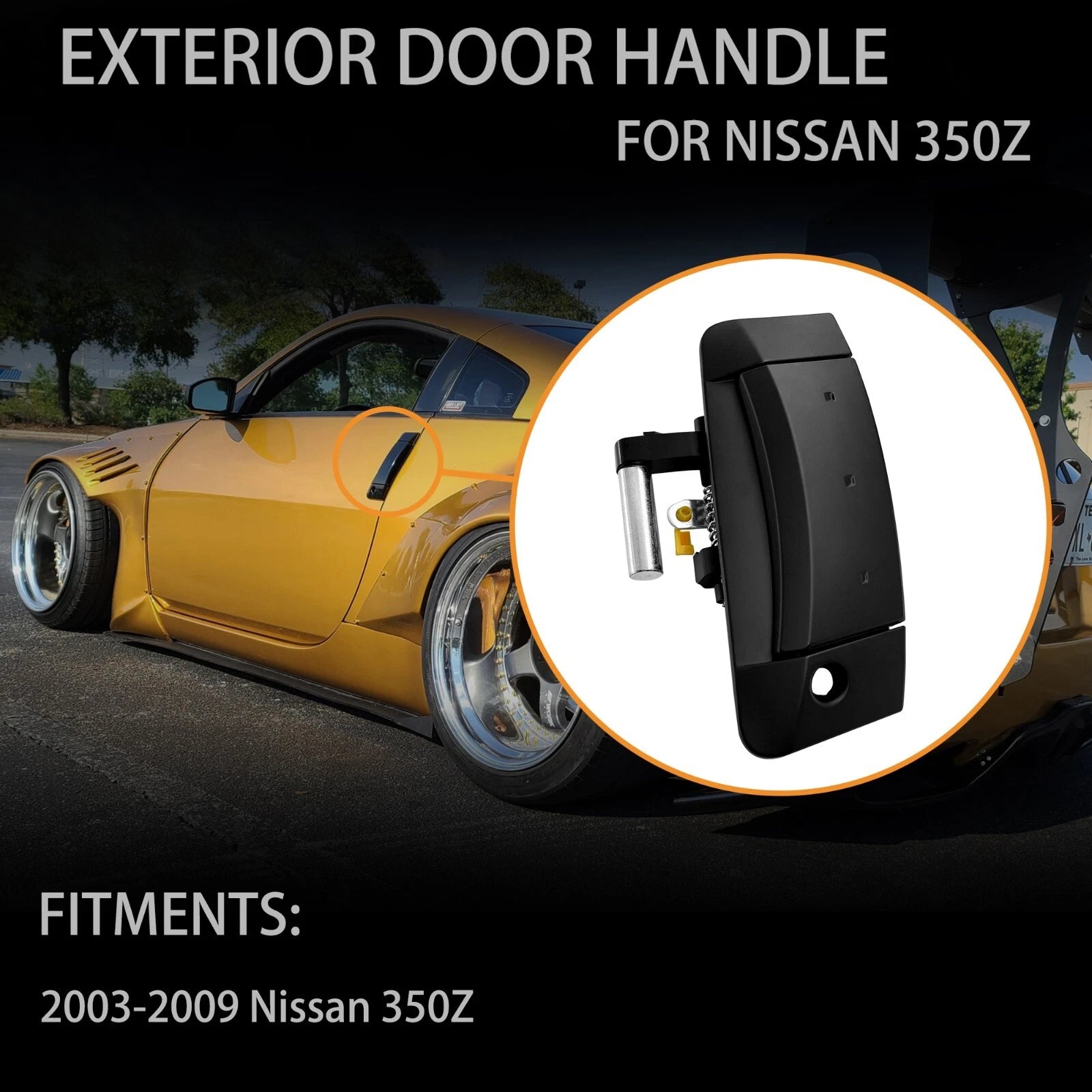 Exterior Door Handle Set of 2 for Nissan 350Z (2003–2009) Black