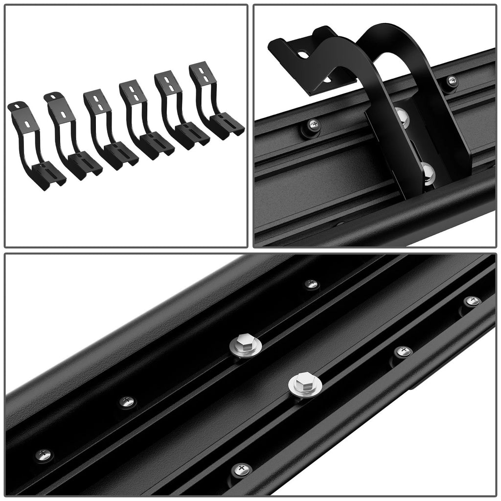 Set of 2 Black Flat Side Step Bars for Toyota Tundra (2007–2021)