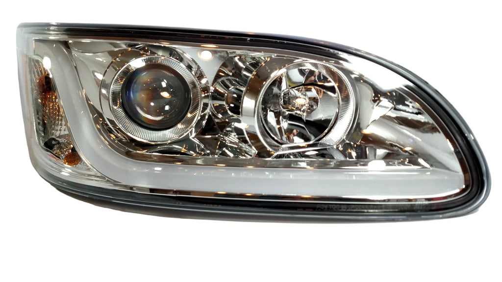 Chrome Headlight Dual Function LED Running Light Right for Peterbilt 382-387 (2006–2012)