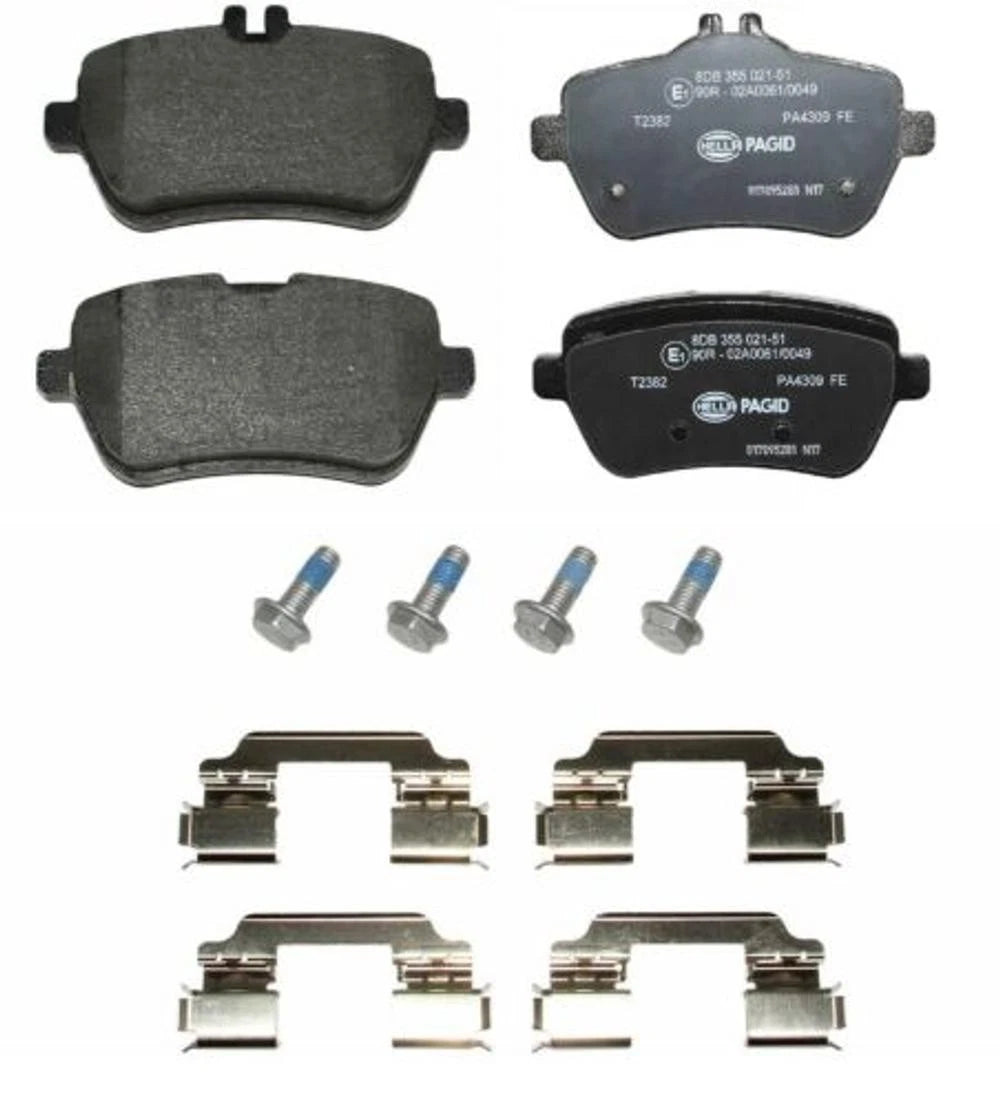 Set of 4 Hella Pagid 355021511 Rear Disc Brake Pads for Mercedes-Benz S550, S560, S450
