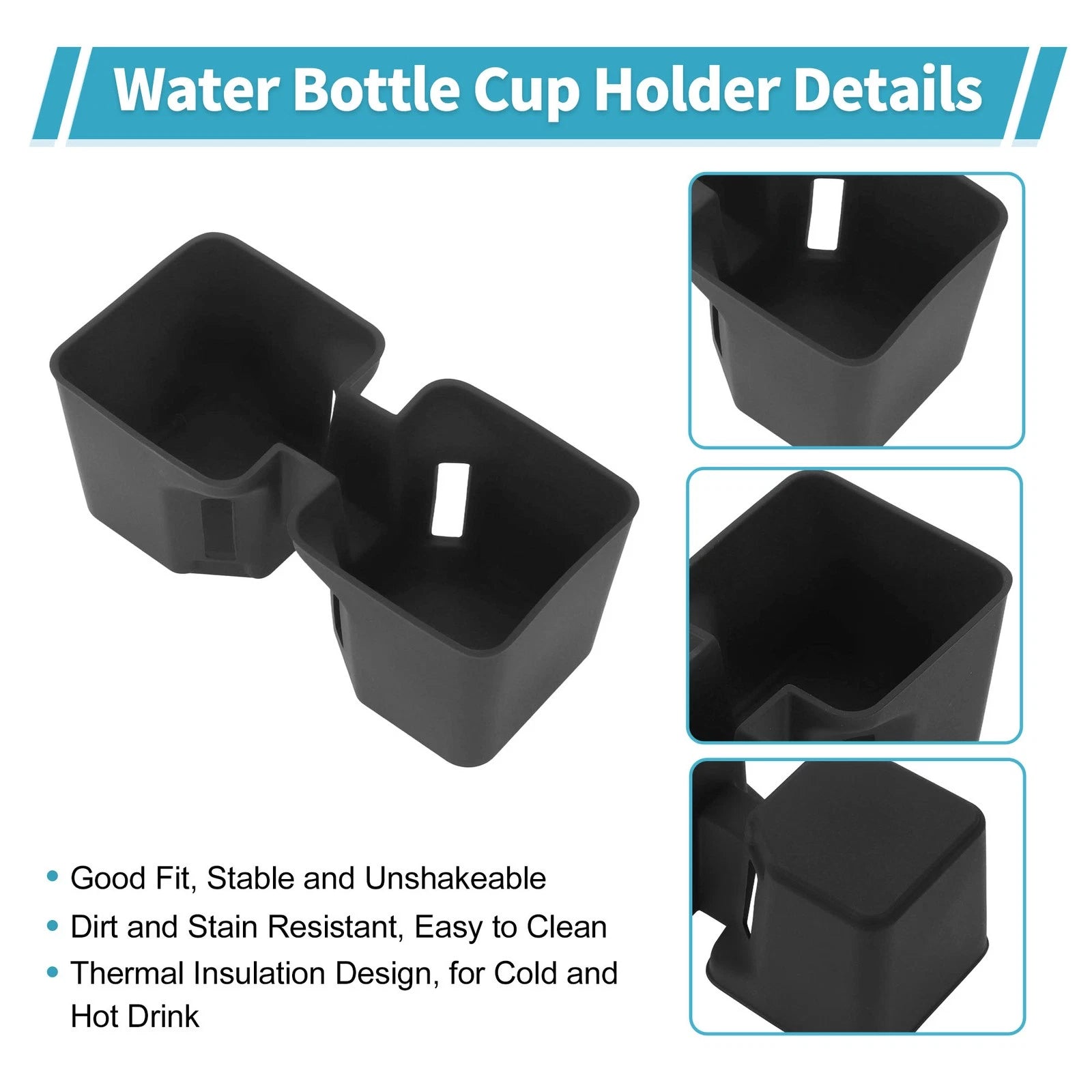 Center Console Cup Holder Organizer for Lexus GX550 (2024–2026) ABS Black