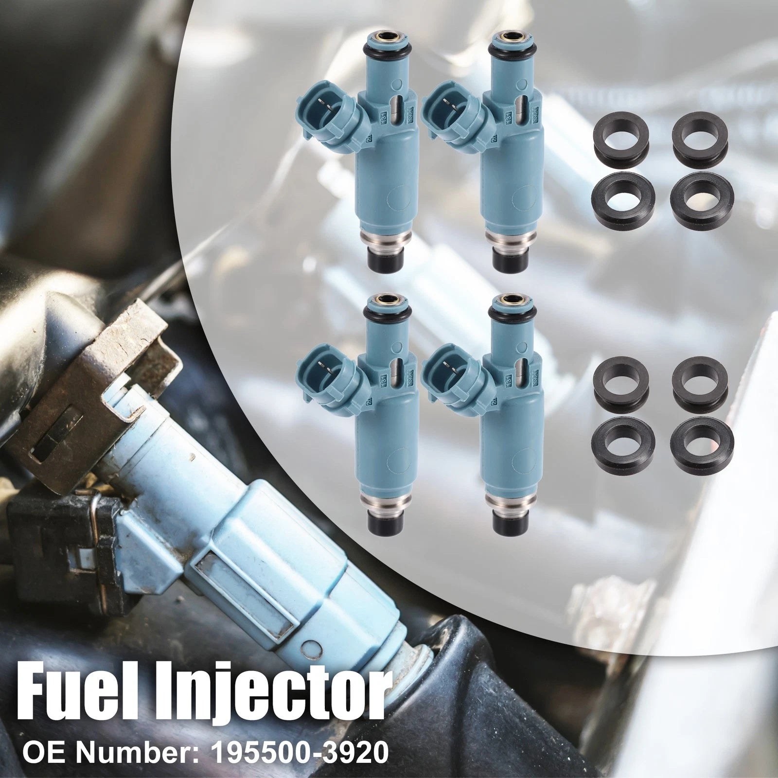 Set of 4 Fuel Injectors 195500-3920 16611-AA521 for Subaru Impreza WRX (2002–2005)