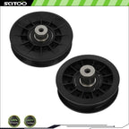 2 V-Idler Pulleys for John Deere X300 X304 X305R X310 X320 X330 (2007–2019) AM138080 AM138079