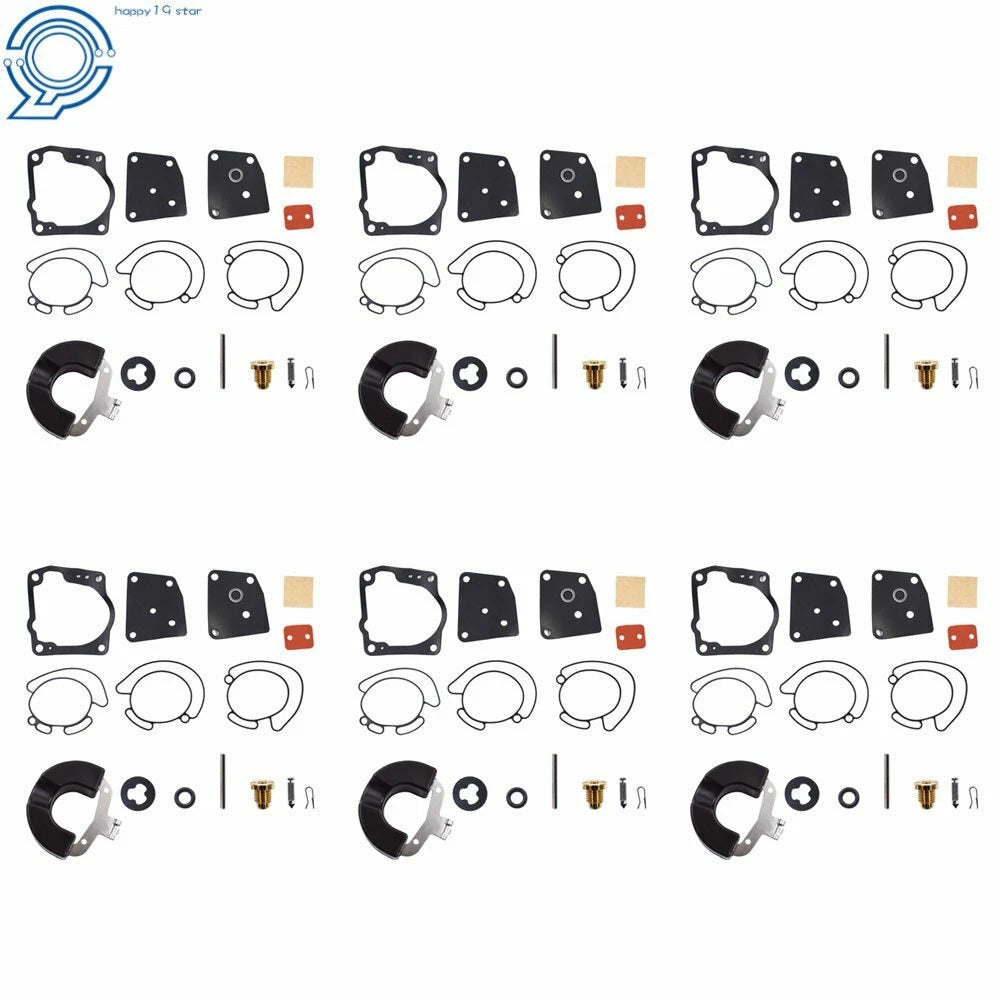 6x Carburetor Kits for Johnson Evinrude V4 (Various Years)