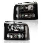 Headlight Lamps for Ford F250 F350 Super Duty (2005–2007) Black Housing Clear Corner