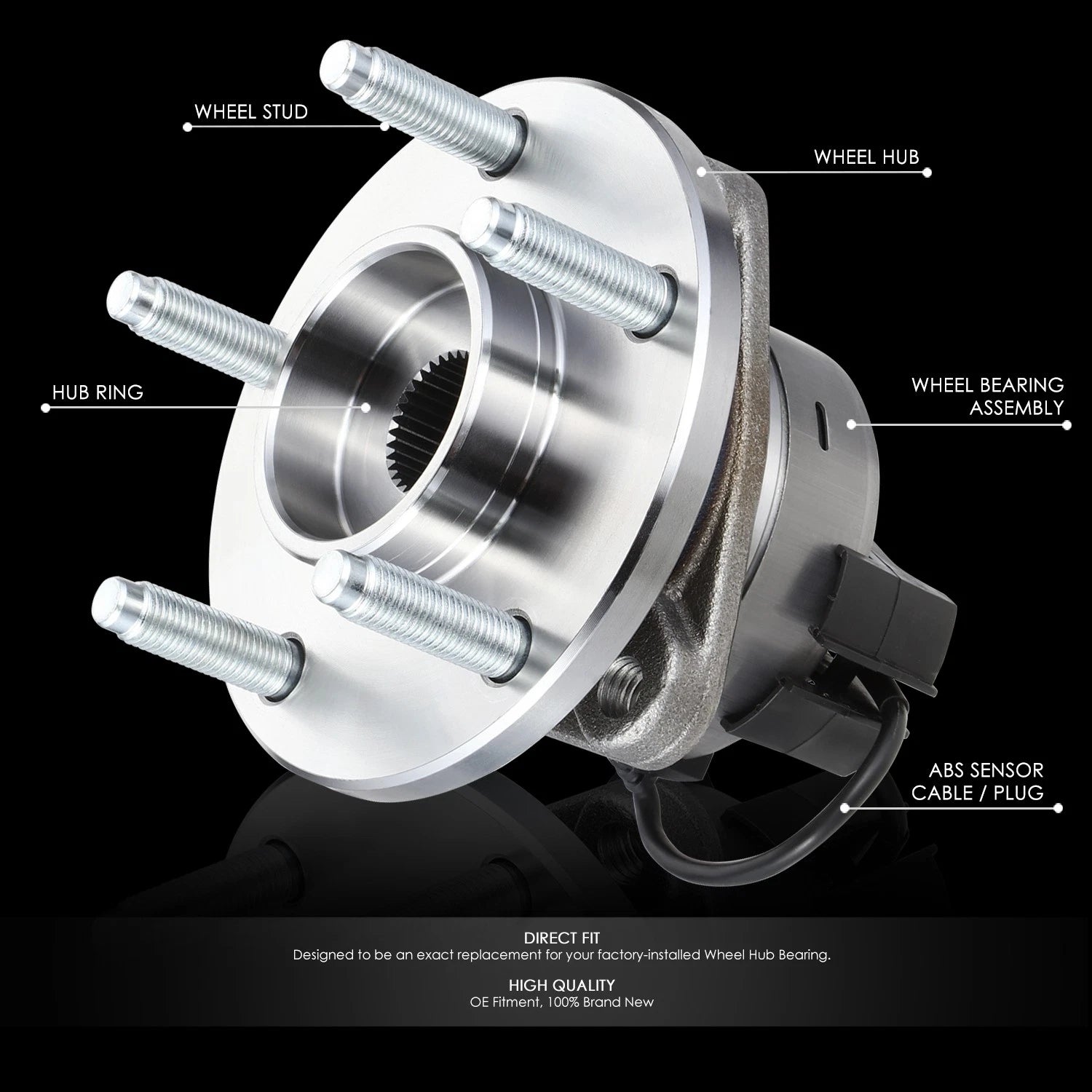 Front Left/Right Wheel Bearing & Hub for Chevy Cobalt Pontiac G4 (2005–2011)