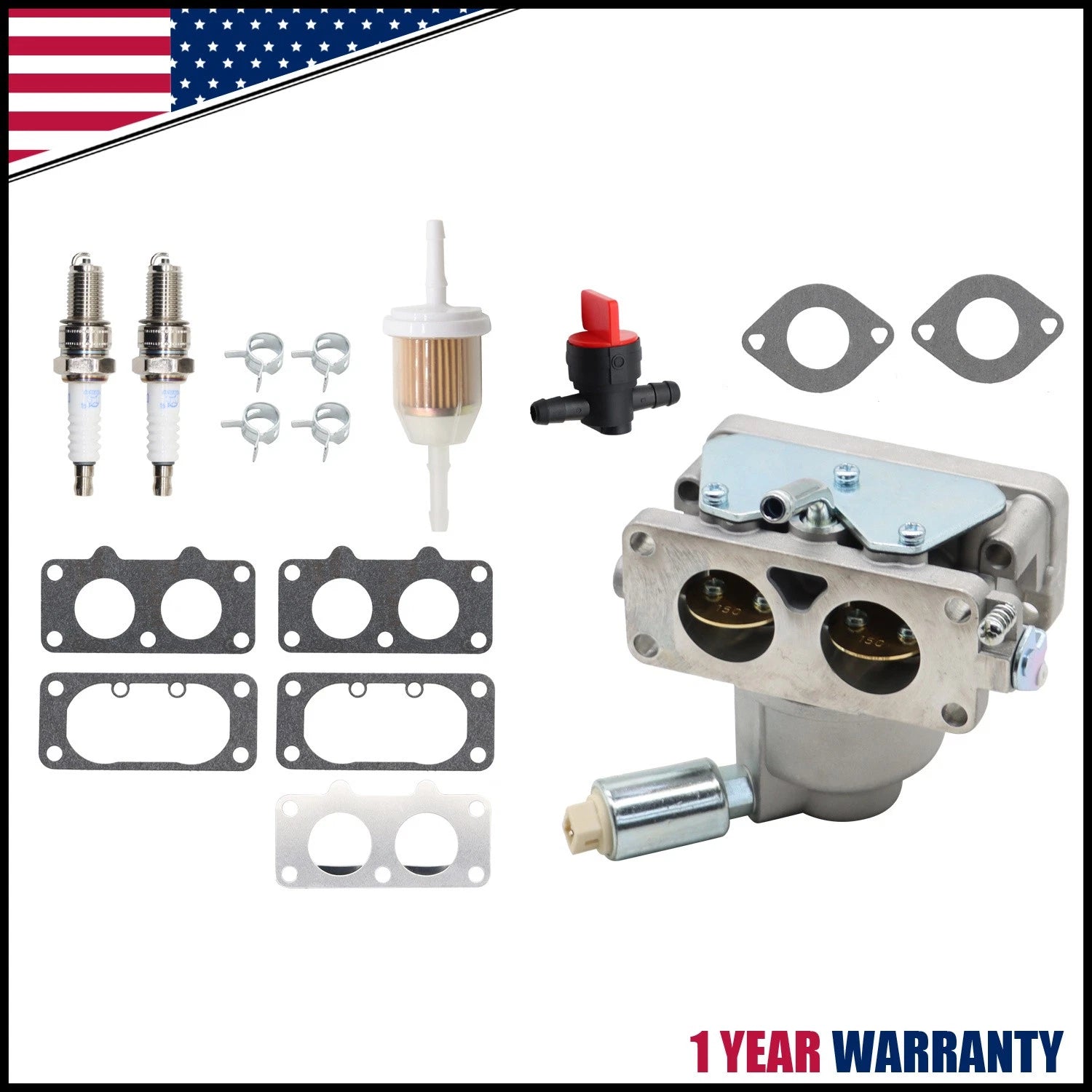 Carburetor with Gaskets for Husqvarna LGT2654 (Briggs & Stratton 26HP 44S677)
