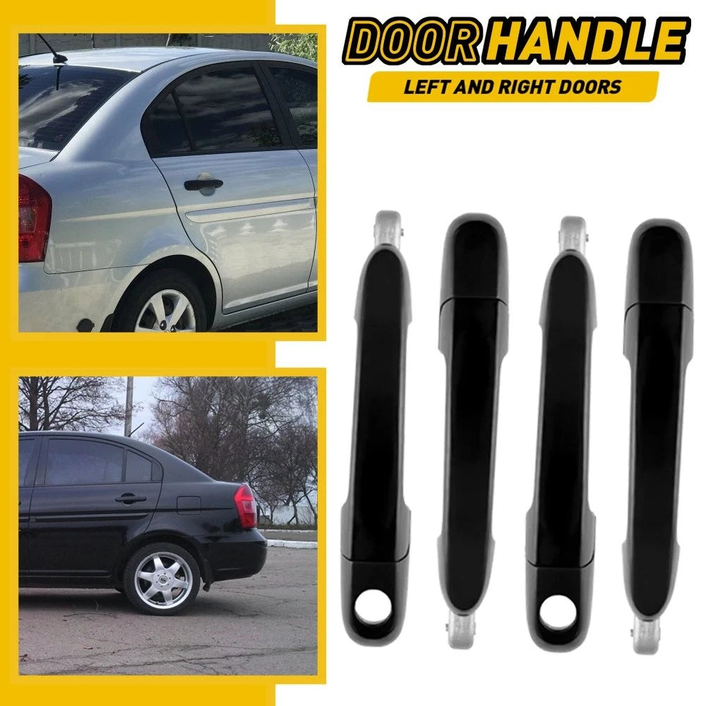 Set of 4 Front & Rear Exterior Door Handles for Hyundai Accent (2006–2011)
