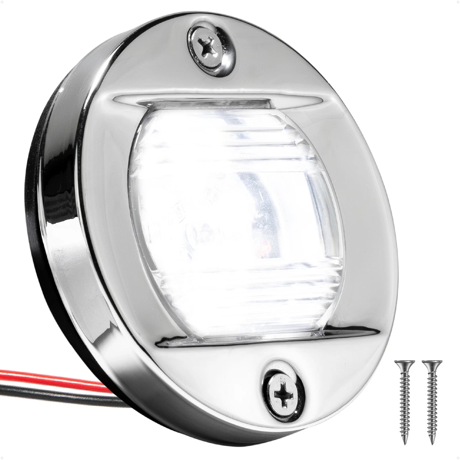 LED Boat Navigation Lights, 3" Transom Mount for Marine Use