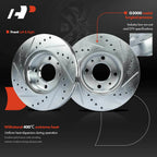 Front Drilled Brake Rotors for Hyundai Accent, Kia Rio (2006–2011)