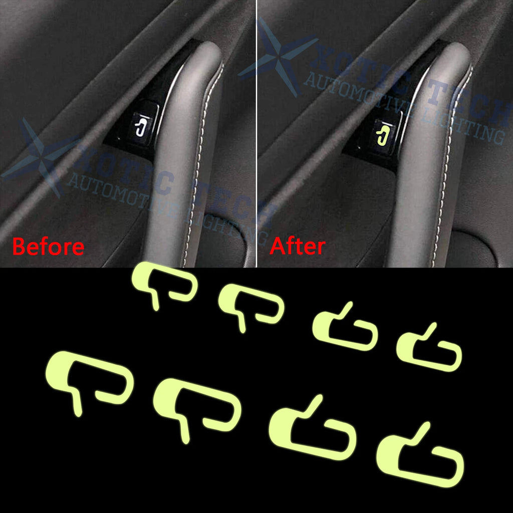 Luminous Open Button Sticker Decal Kit for Tesla Model 3 Y (2020–2025)