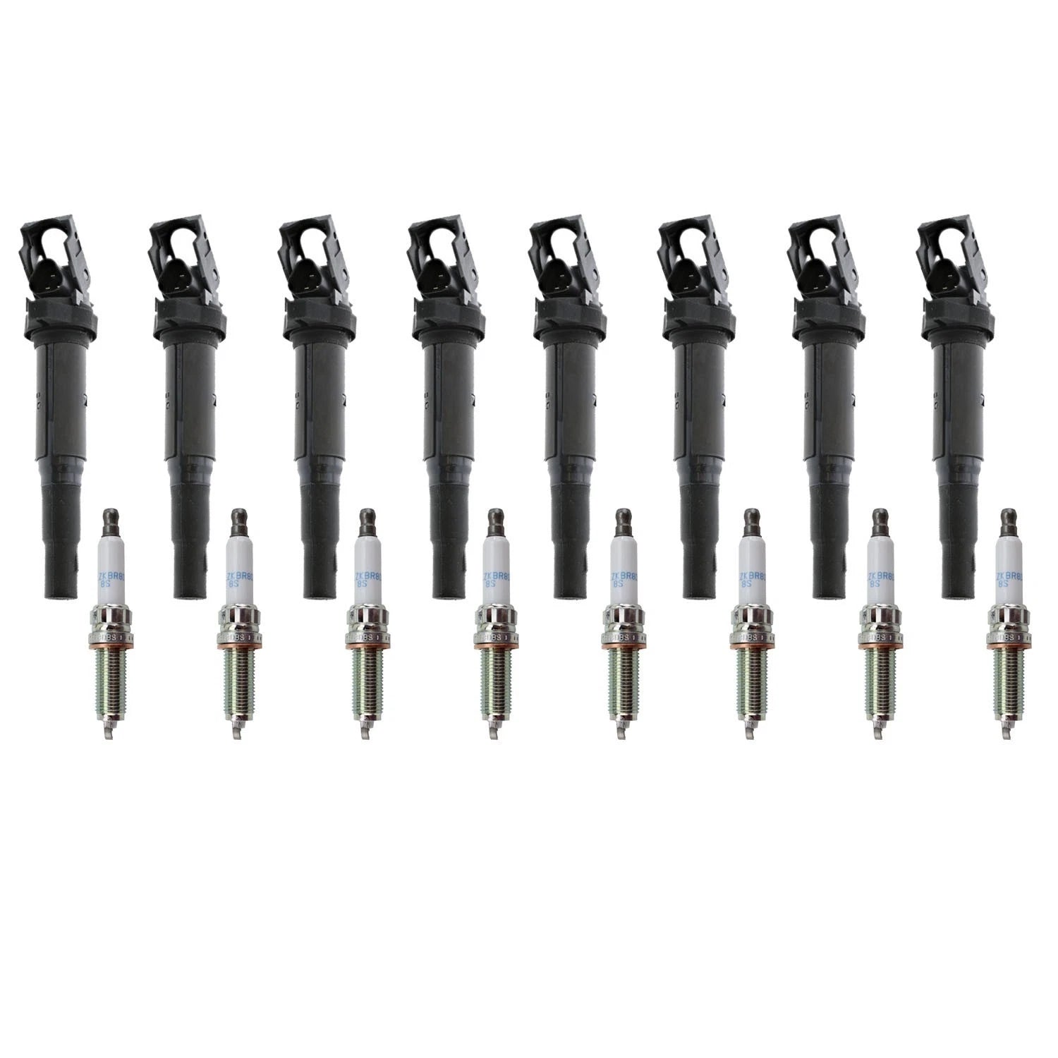 Set of 8 Ignition Coils & NGK Iridium Spark Plugs for BMW F01 F02 F07 F10 F13 F85