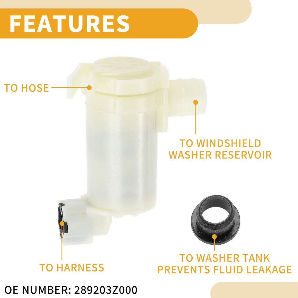 Windshield Washer Pump w/ Grommet for Nissan Pathfinder (1996–2004)