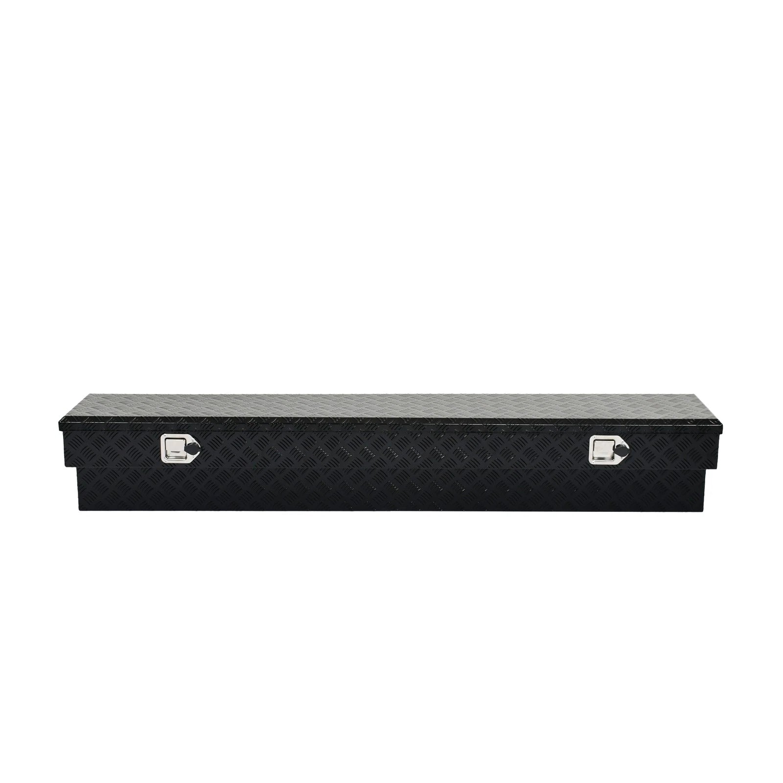 72" Gloss Black Aluminum Tool Box for Truck (Storage, Lock, Key)