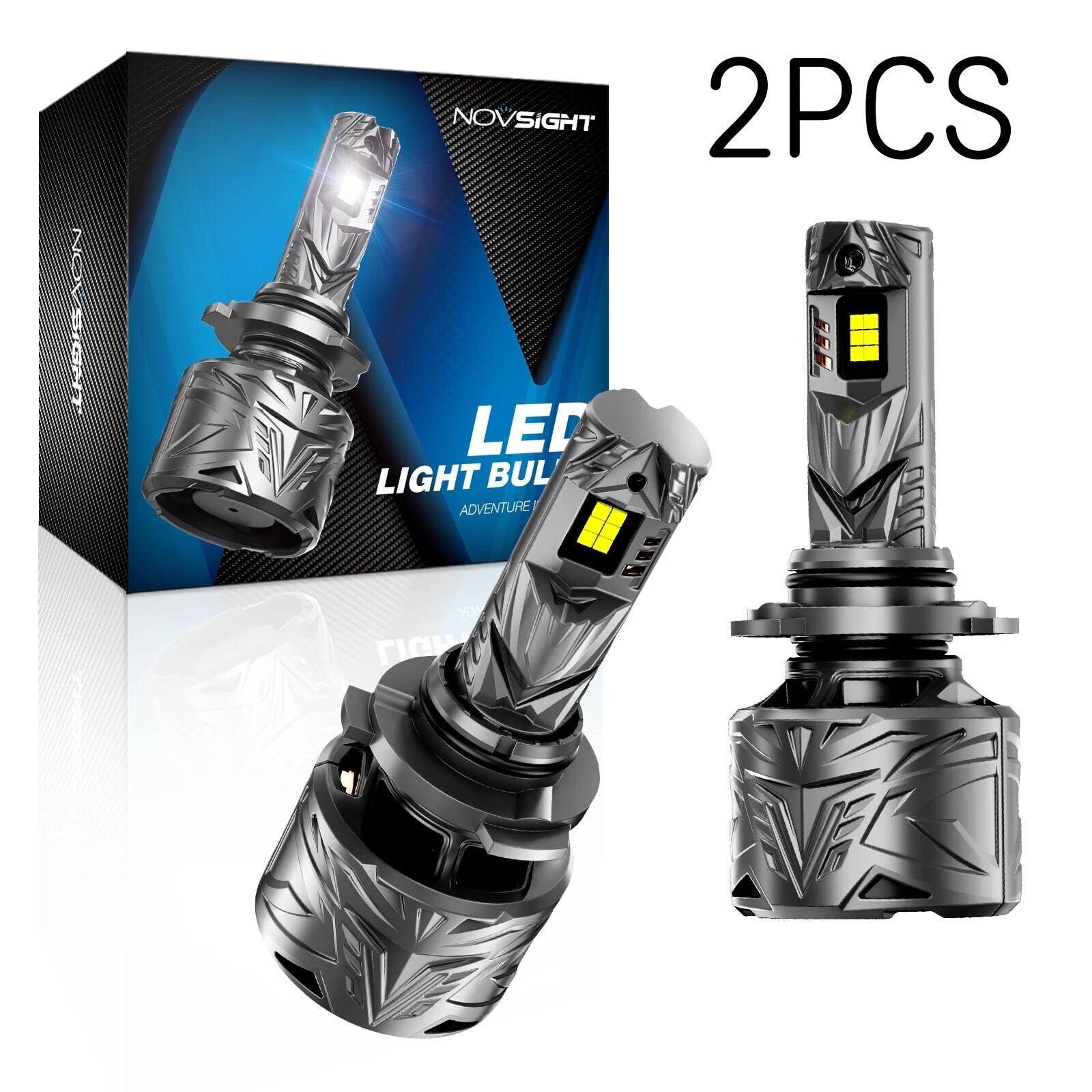2X 9004 HB1 LED Headlight Bulbs for NOVSIGHT (50000LM 6500K)