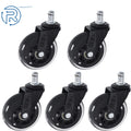 Set of 5 Rubber Swivel Wheels for Office Chair (3 Inch)