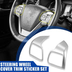 2X Interior Steering Wheel Cover for Toyota Highlander (2015–2019) Silver Tone