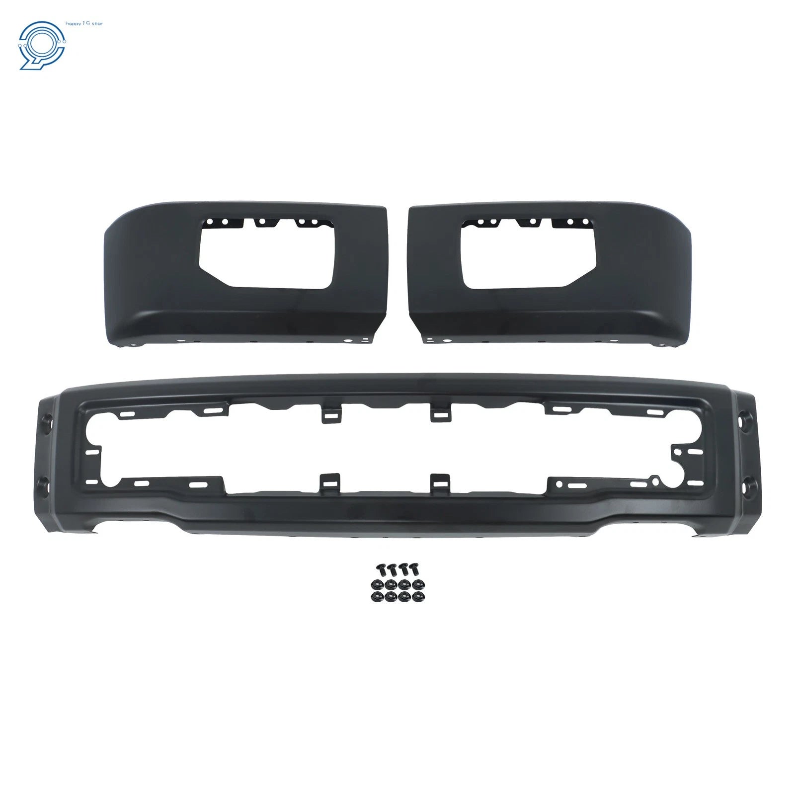 Front Bumper with Fog Light Hole for Ford F150 (2015–2017) Black Steel