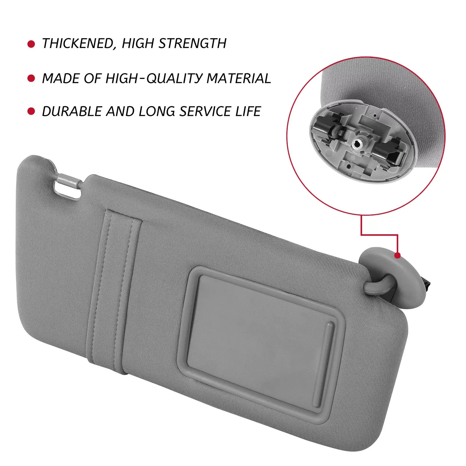 Right Passenger Side Sun Visor for Toyota Camry (2007-2011) Gray Sunroof