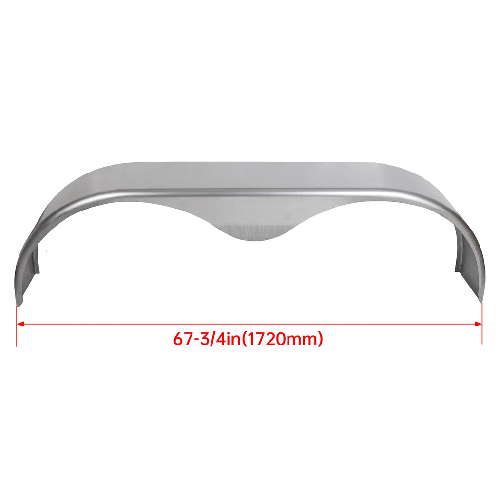Set of 2 Heavy Duty Round Plate Tandem Axle Trailer Fenders 9" x 66" x 18"