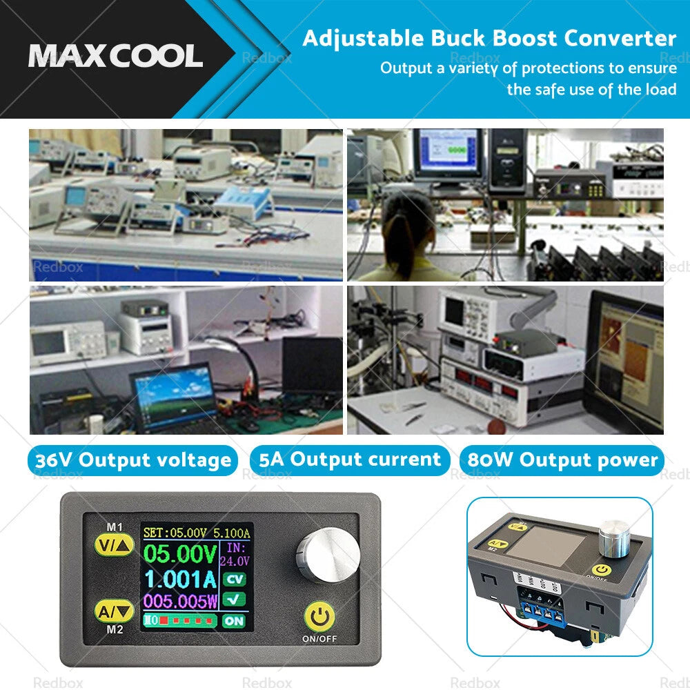 DC 36V 5A 80W Adjustable Power Supply Buck Boost Converter for CNC (N/A)