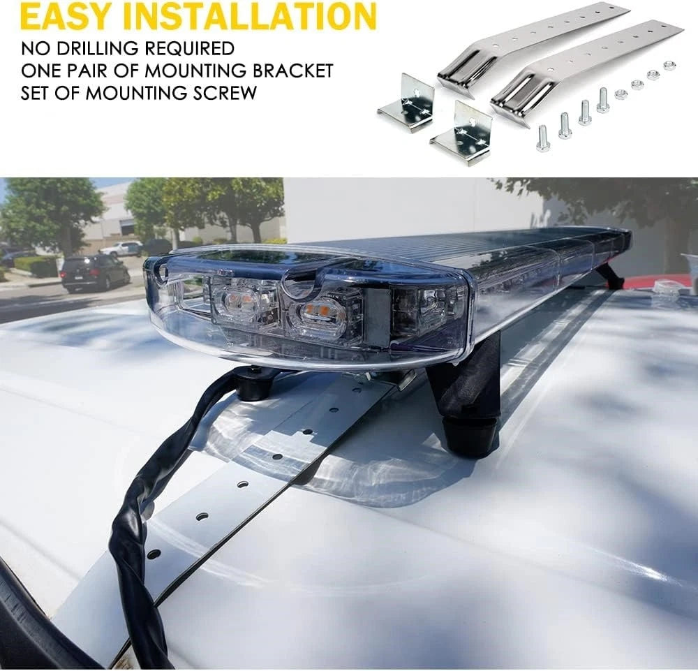 55" White/Amber Strobe Light Bar for Emergency Vehicles