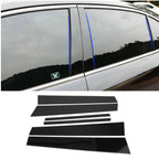Set of 6 Black Pillar Posts Door Trim Covers for Honda Civic (2006–2011)