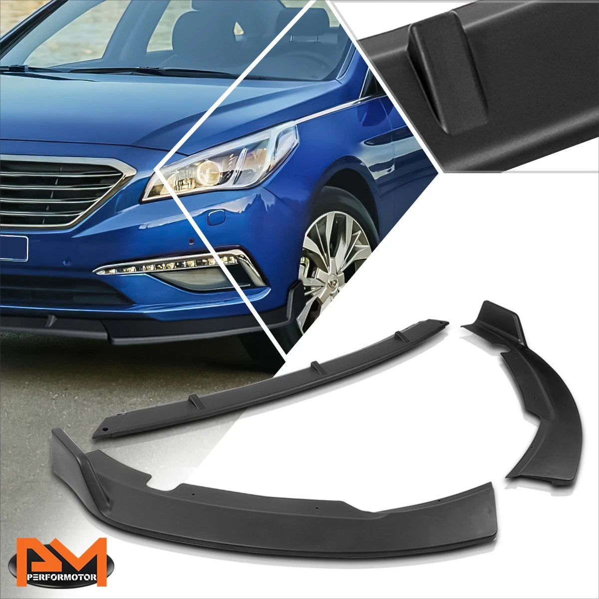 STP-Style Matte Black Front Bumper Body Kit for Sonata (2015–2017)
