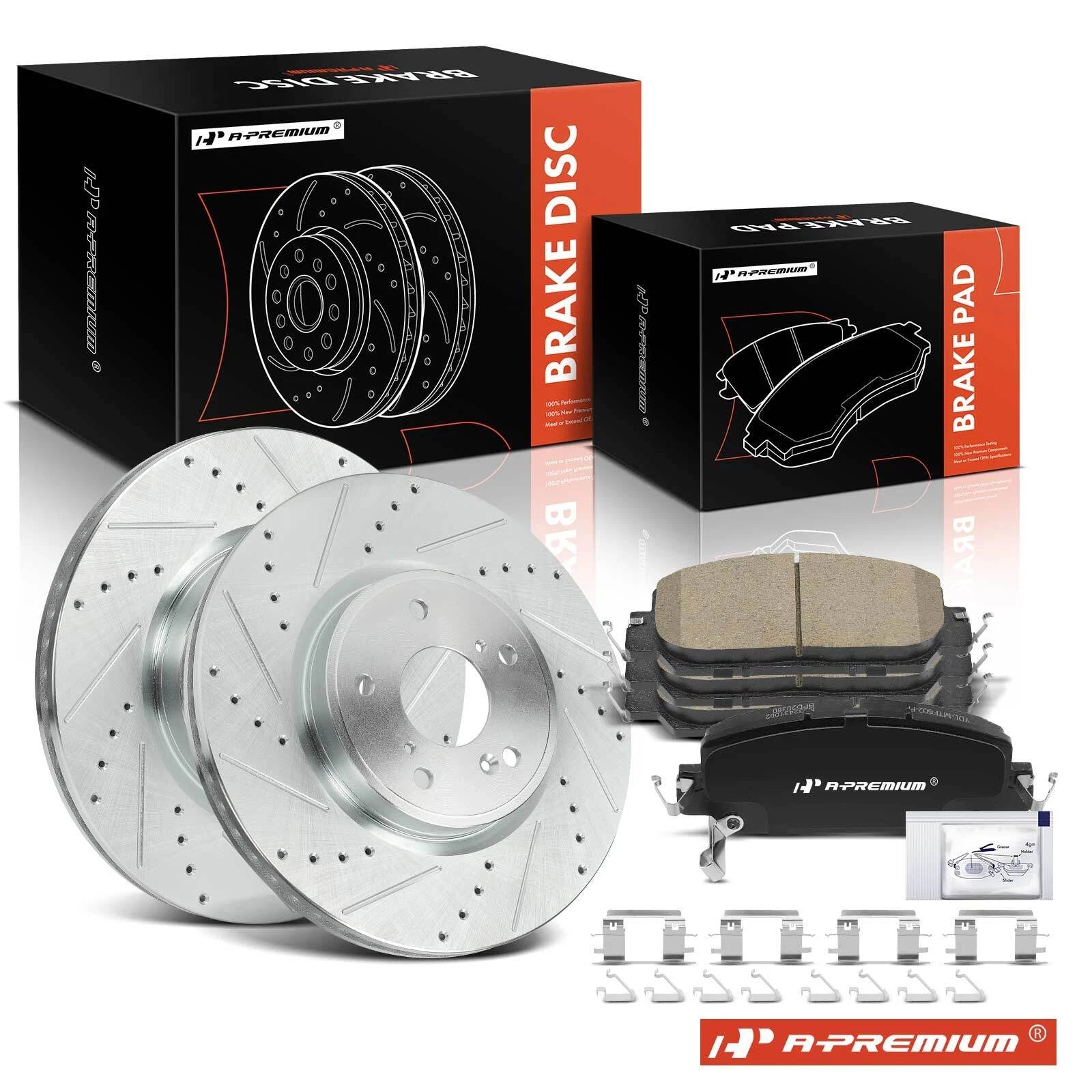 Set of 6 Drilled Brake Rotors & Pads for Honda CR-V (2017–2023) HR-V (2023)