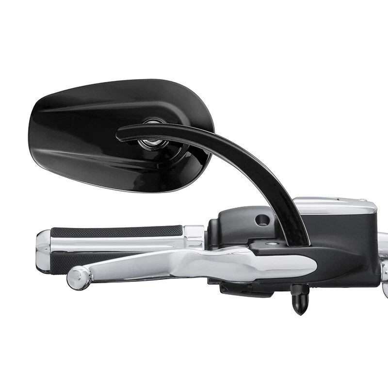 Large Rear View Mirrors for Harley Heritage Softail Slim (2016–2023) Black/Satin Chrome