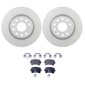 Bosch QuietCast Rear Rotors & Hella Low-Met Disc Brake Pad Kit for CC Q3 (2010–2020)