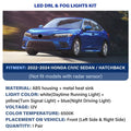 LED Fog Light Kit for Honda Civic (2022–2024) w/ DRL Turn Signal