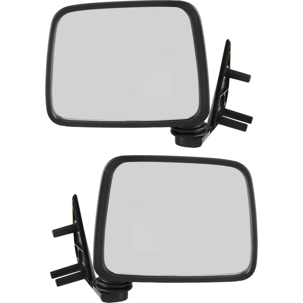 Set of 2 Black Manual Side View Mirrors for Pathfinder D21